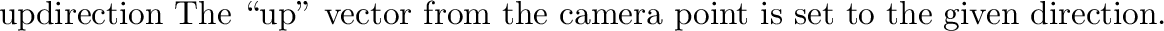 \begin{defkey}{fov}{{\em hfov} [{\em vfov}]}
Specify
the horizontal and vertical field of view, in degrees.
\end{defkey}